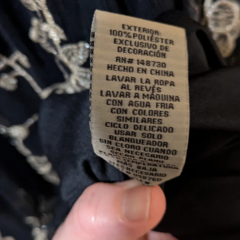 Beige by ECI Elegant Navy Floral Dress Size 14. - Picture 7 of 7